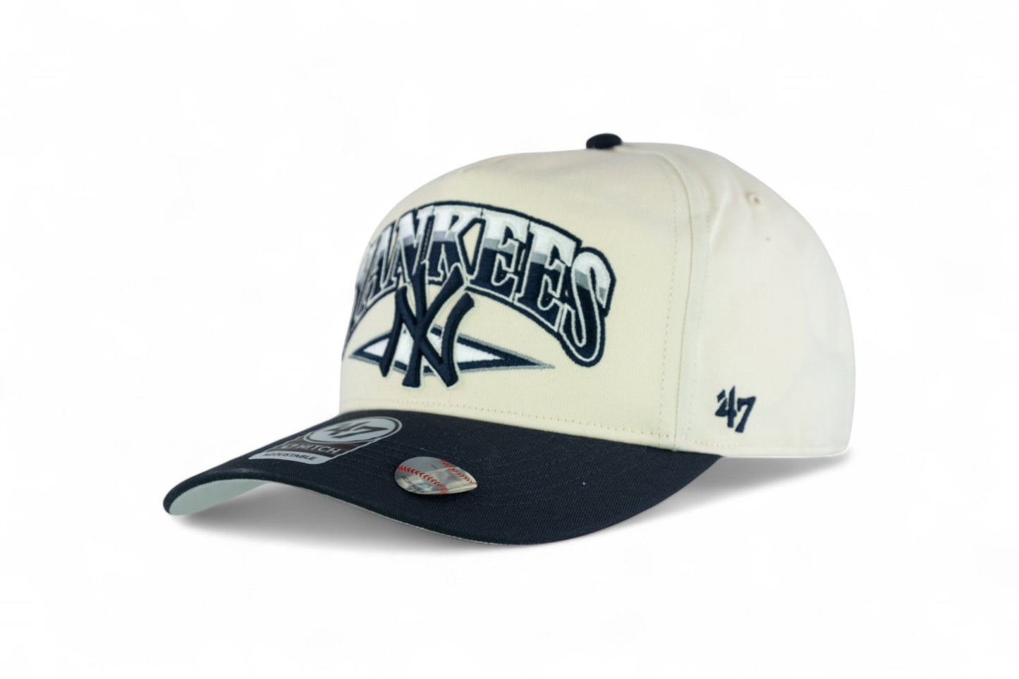 47 Brand New York Yankees MLB Arc Line Hitch Cap / Beige Navy / RRP £25