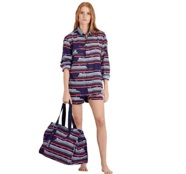 Vilebrequin Light Cotton Shirt / Unisex Caracal / Navy Red / RRP £165