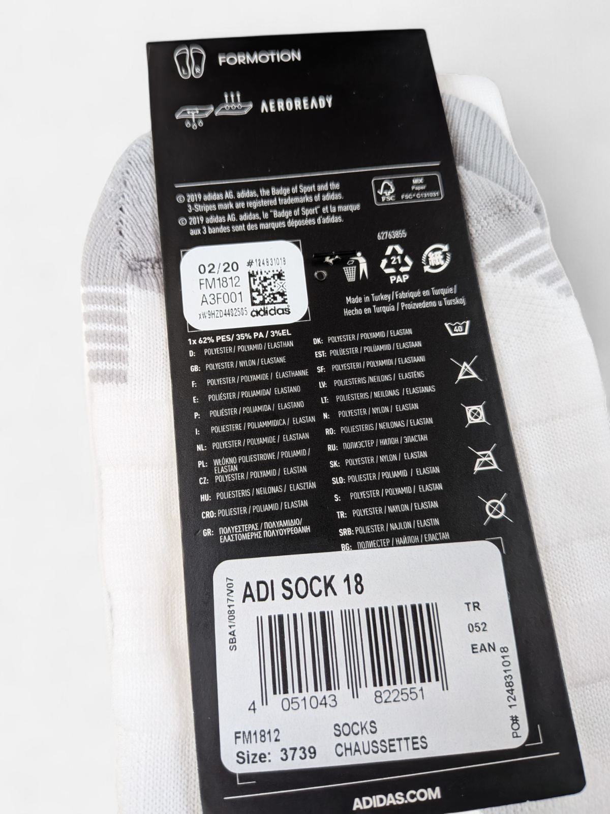 Adidas Mens 2020-21 Benfica Away Football Socks / BNWT / White / RRP £13