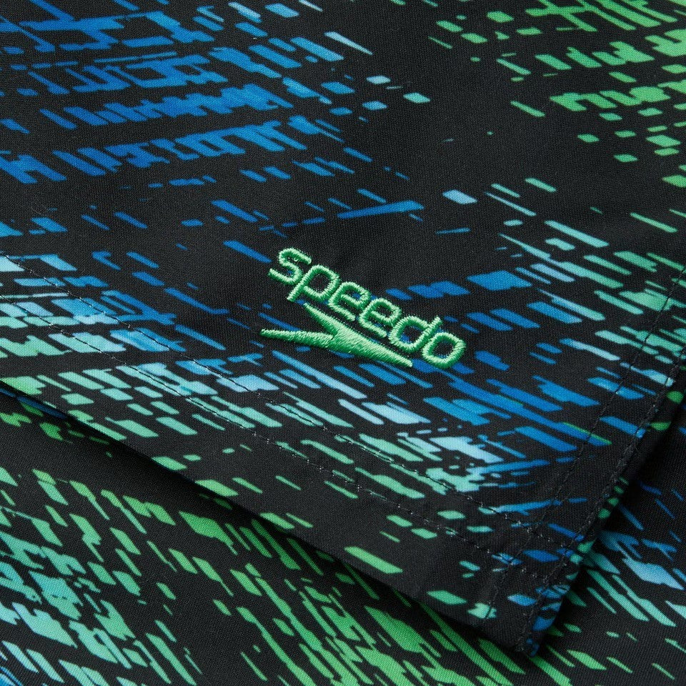 Speedo Boys Printed Swim Shorts / Black Blue / RRP £20