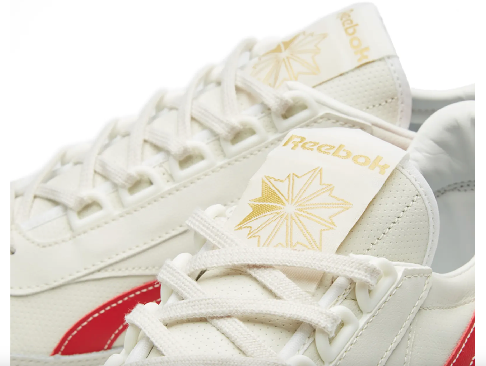 Reebok Mens Aztec Leather Trainers / Chalk Scarlet Red / BNIB / RRP £79