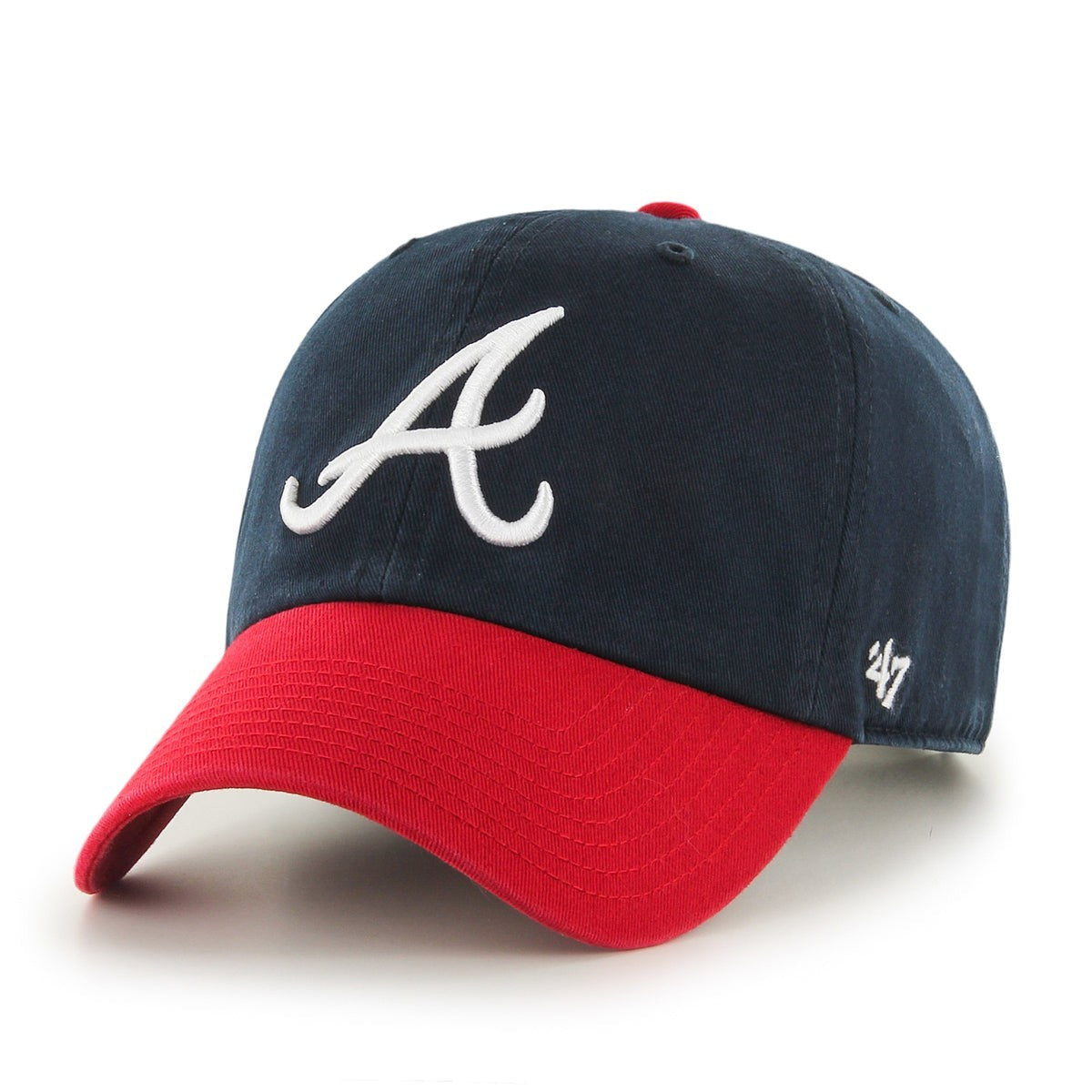 47 Brand Atlanta Braves Clean Up Relaxed Dad Cap / Navy Red / RRP £24