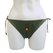 Vilebrequin Bikini Bottom / Womens / Blue/Yellow Stripe Symbol / RRP £100