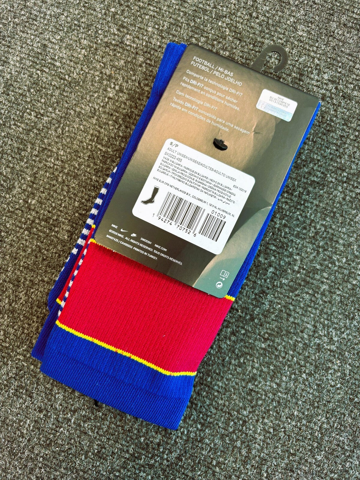 Nike Kids Barcelona Home Football Sock / Navy Red / RRP £16