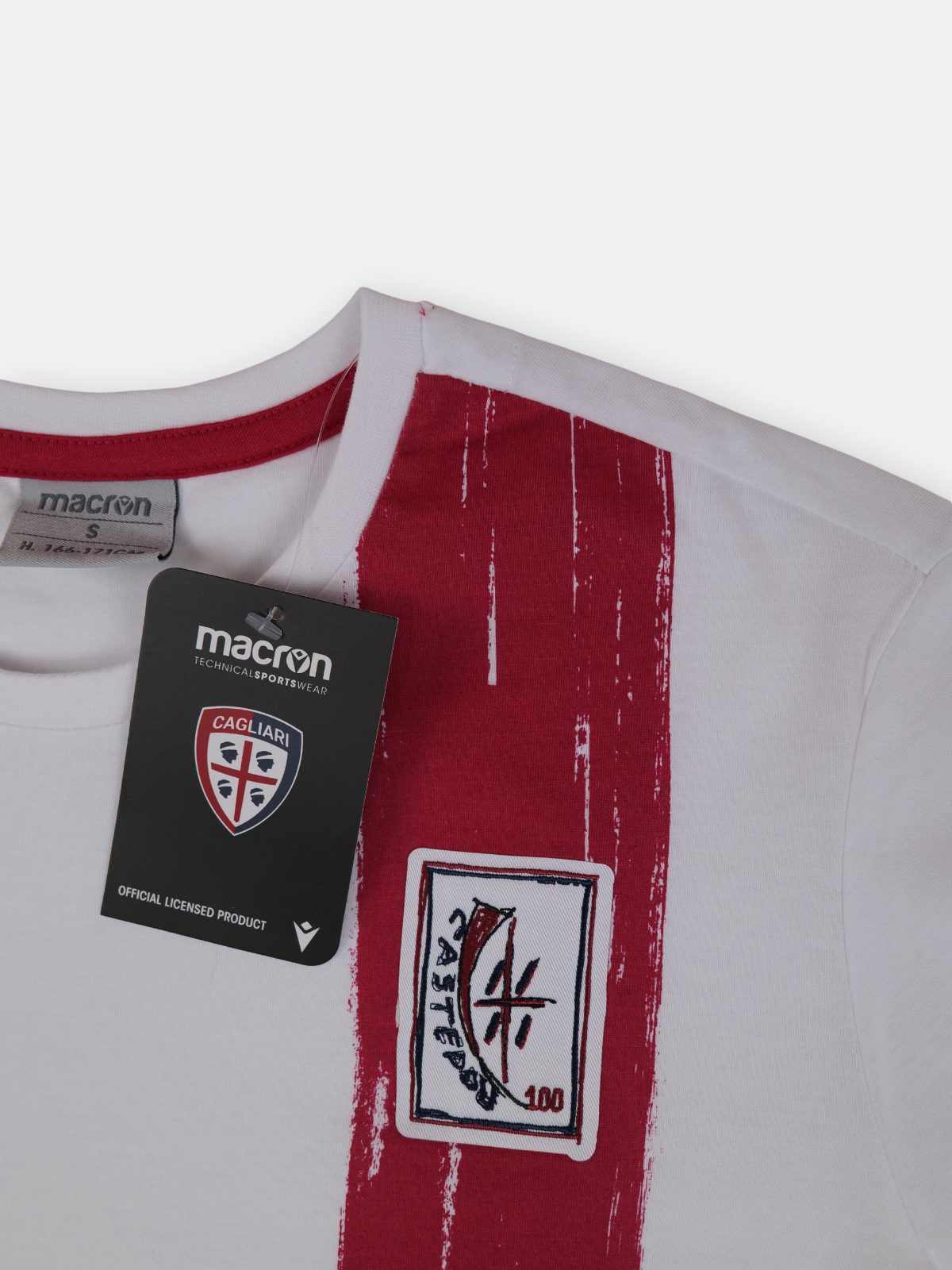 Macron Mens Cagliari Macron 100Th Anniversary Football Shirt / White / RRP£39.99
