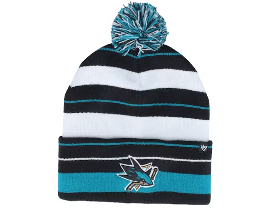 San Jose Sharks Winter Beanie Hat / NHL / Black Blue / RRP £30