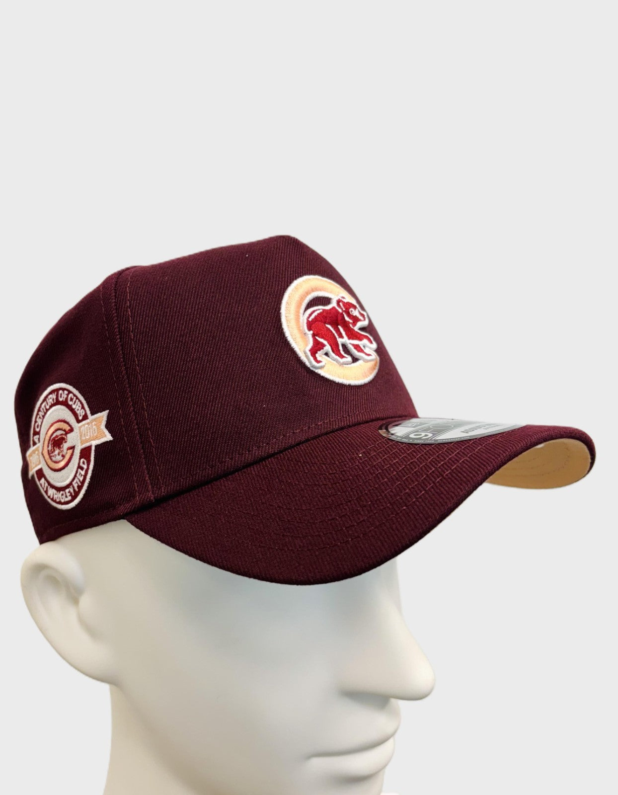 New Era Chicago Cubs 9FORTY A Frame Cap / 100 Year Ann / Maroon Peach / RRP £30