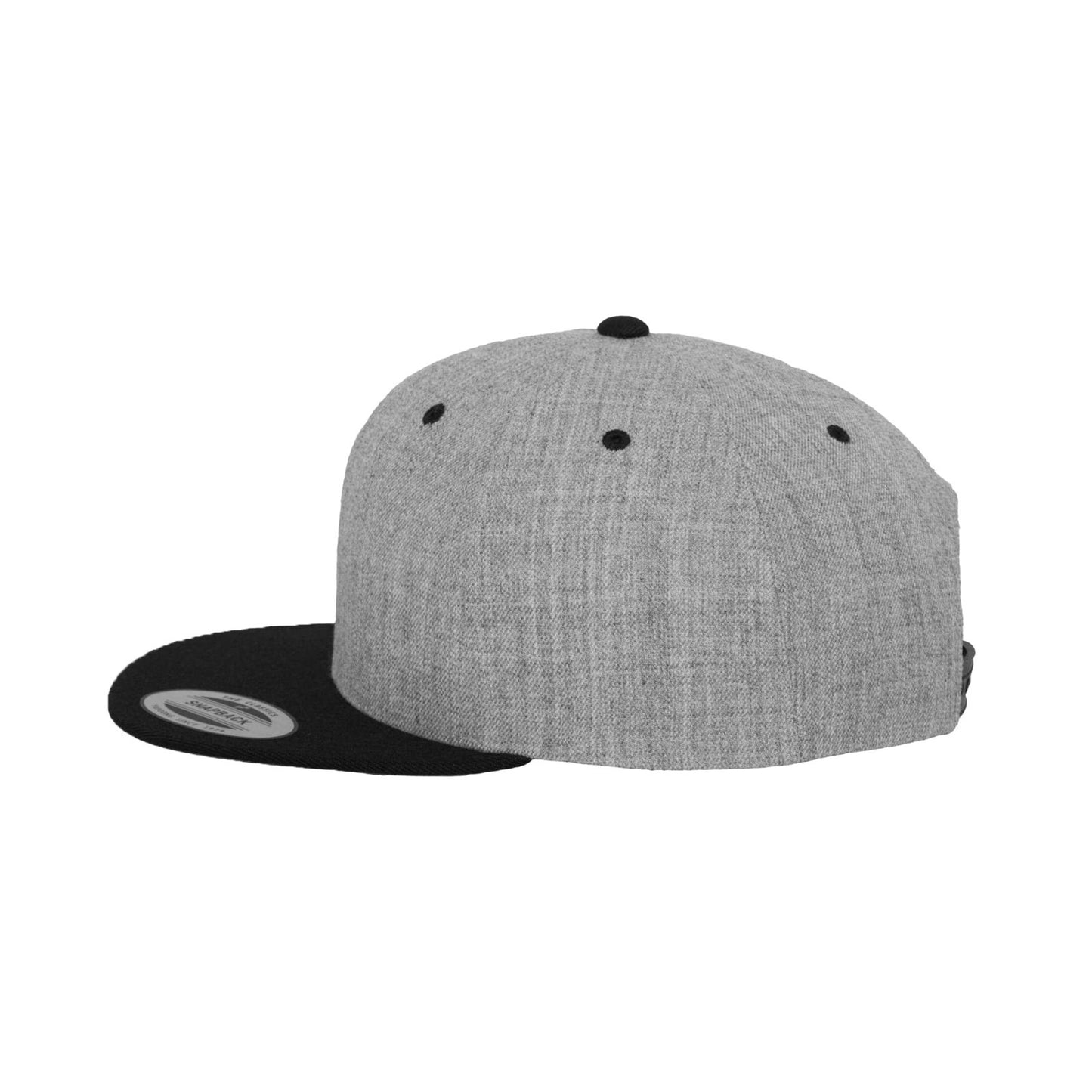 Flexfit Plain Heather Grey and Black Snapback Cap / RRP £22