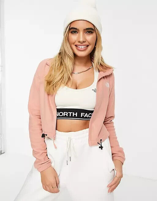 The North Face Women's Glacier Crop Full Zip Fleece / BNWT / Rose Dawn / RRP £60