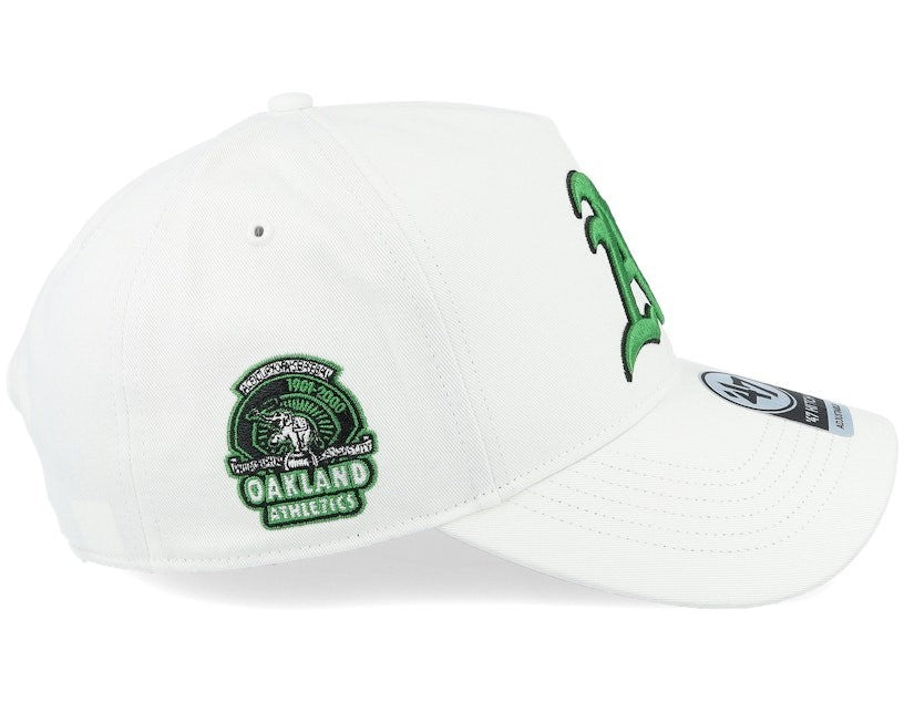 47 Brand Oakland Athletics A's Sure Shot Hitch Snapback Cap/White Green/RRP £35