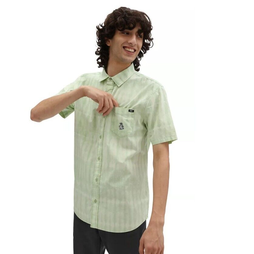 Vans Mens Peace Of Mind Woven SS / Celadon Green / Tie Dye / RRP £55