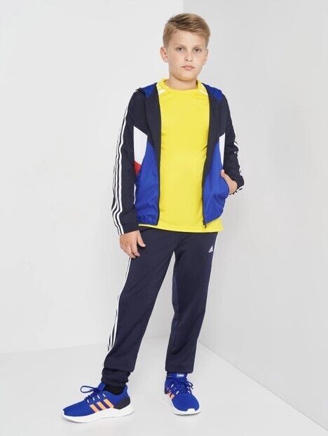 Adidas Kids Colour Block Windbreaker Jacket / Navy Blue White Red / RRP £47