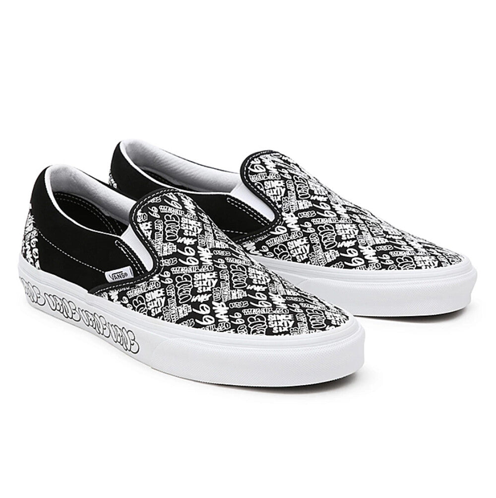 Vans Classic Graphic Slip-On Trainers / Black White / Unisex / RRP £60