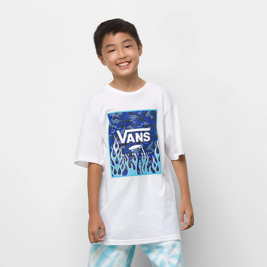 Vans Kids Print Box Back SS Boys White/Camo Flame / RRP £25