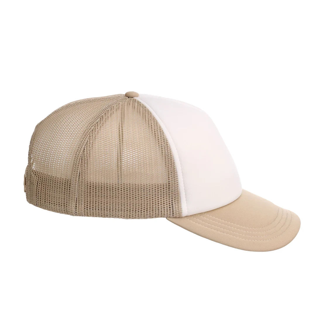 Crowns By Lids White Khaki Foam Trucker Cap / RRP £18