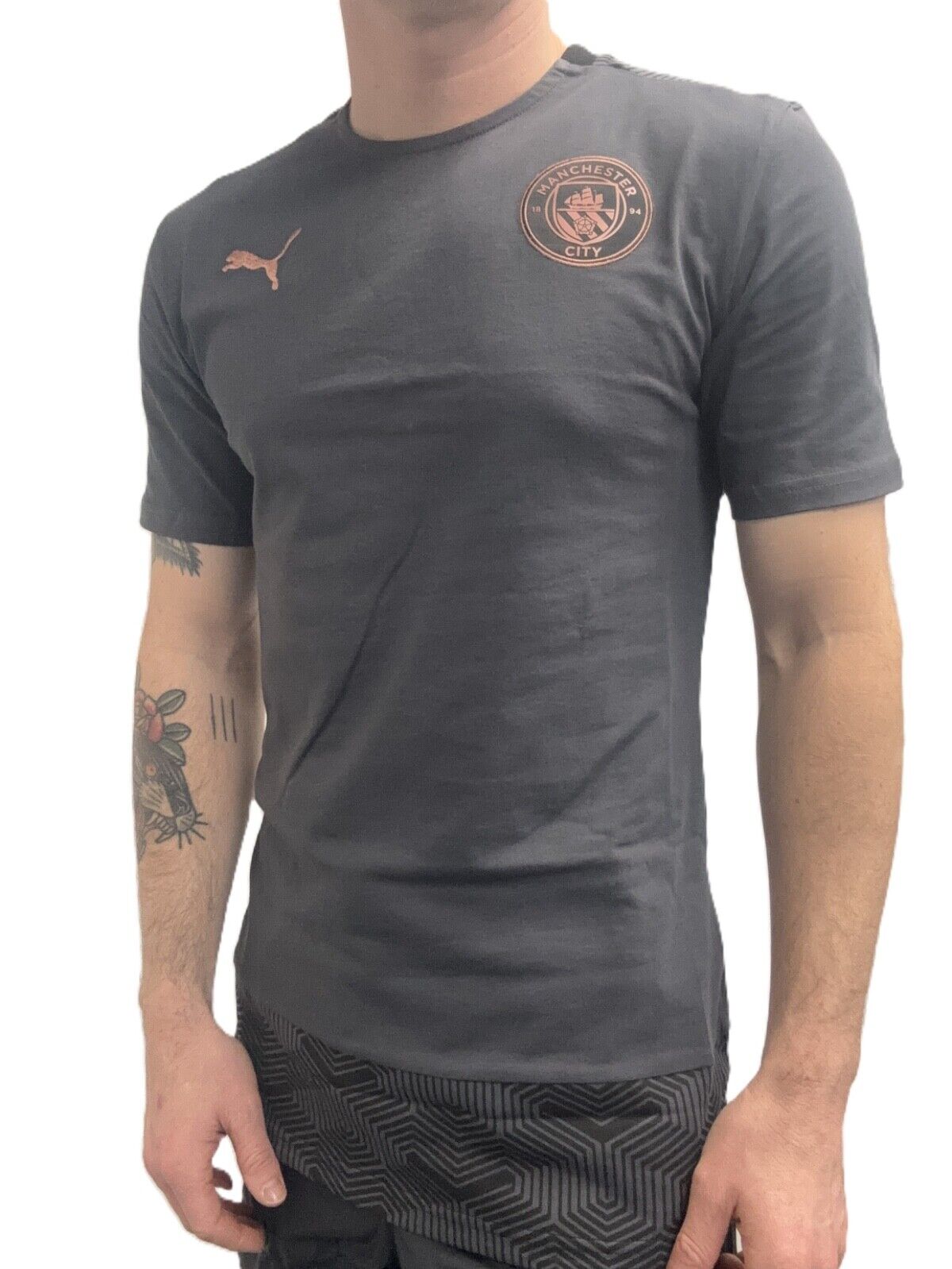 Puma Mens Manchester City Casuals Tee / BNWT / Grey / RRP £35