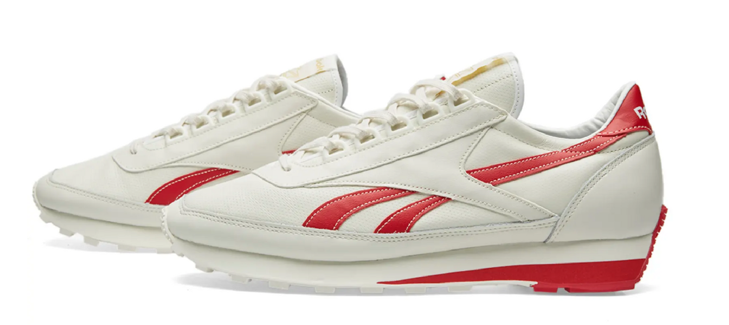 Reebok Mens Aztec Leather Trainers / Chalk Scarlet Red / BNIB / RRP £79