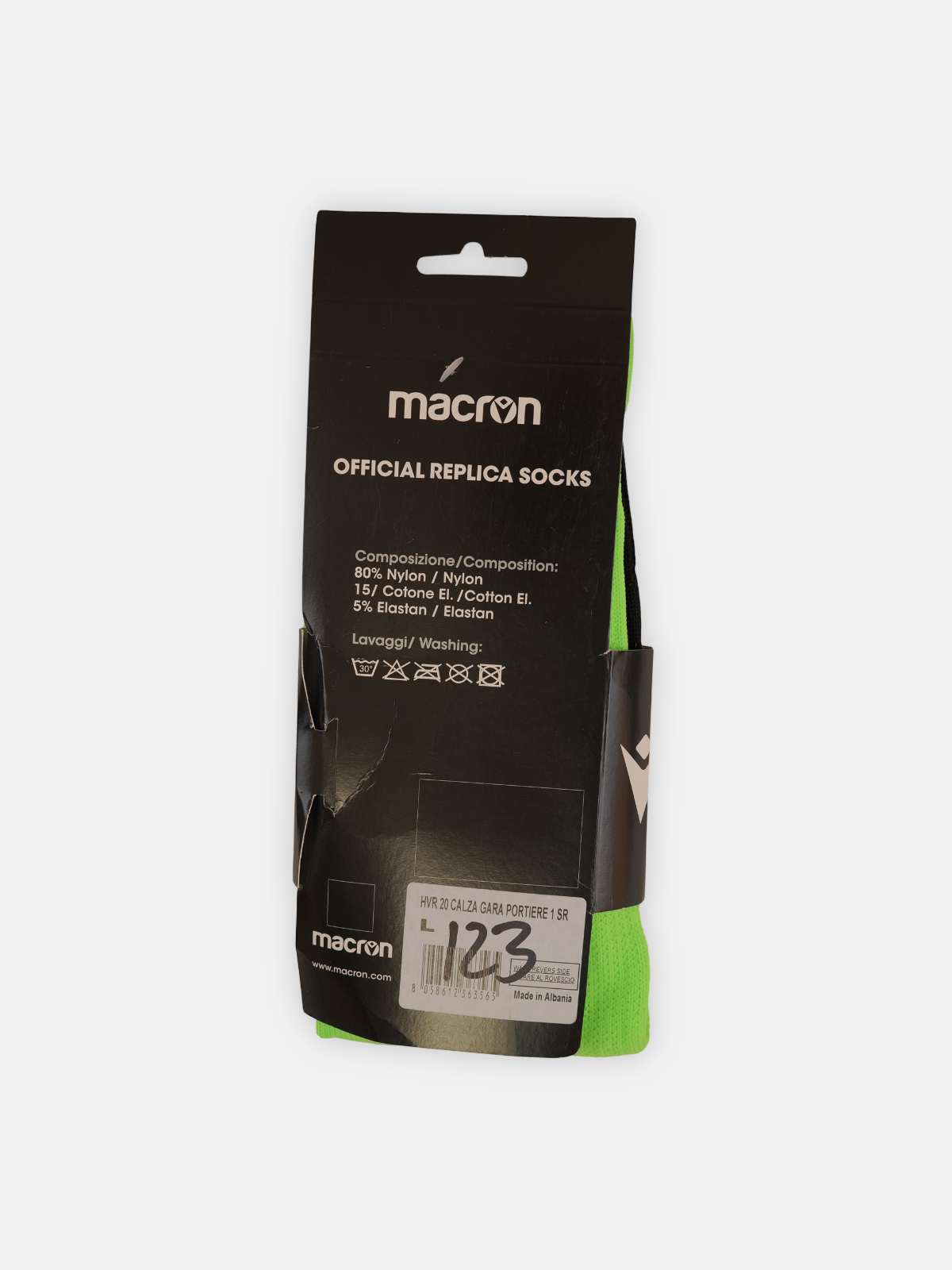 Macron Mens 2020-21 Hellas Verona Gk Football Socks / Green / RRP £14.99