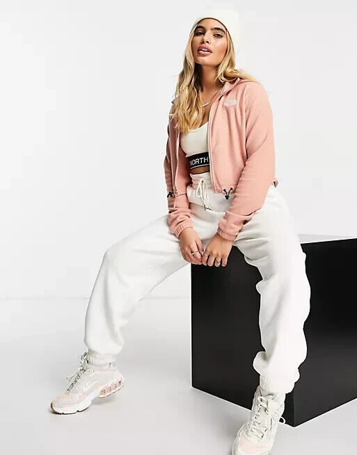 The North Face Women's Glacier Crop Full Zip Fleece / BNWT / Rose Dawn / RRP £60