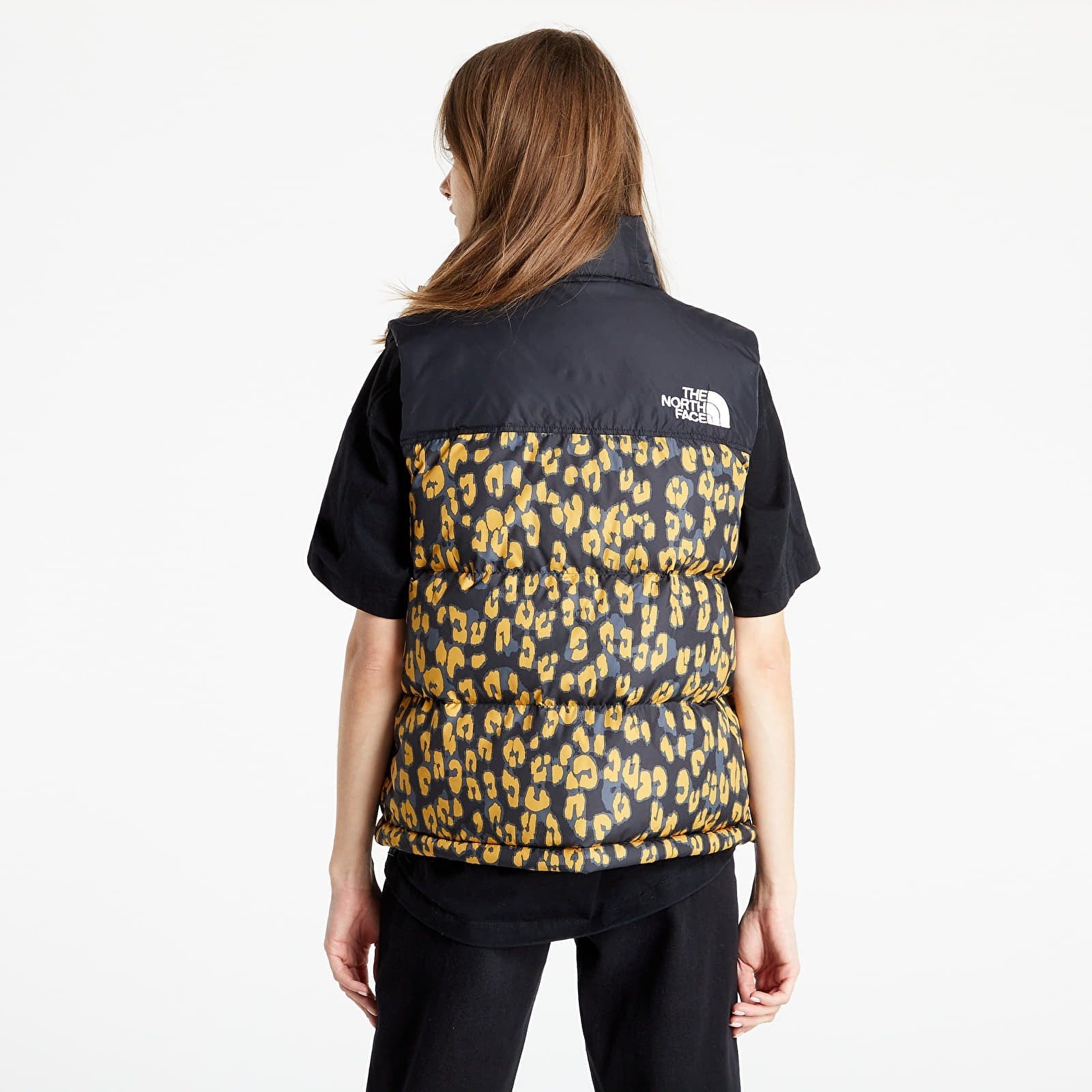 The North Face Womens Print Retro Nuptse Vest / Yellow / RRP £215