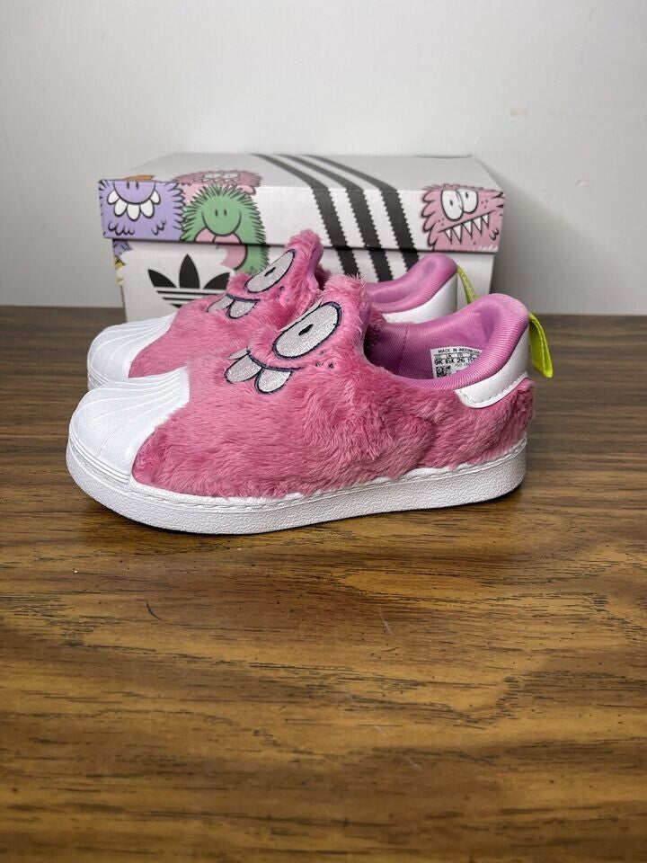Adidas Kids Kevin Lyons Furry Superstar / Pink White / RRP £60