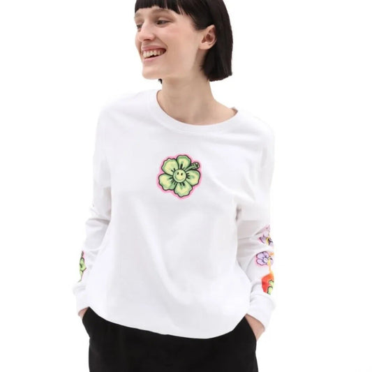 Vans Women's X Em on Holiday Long Sleeve BFF T-Shirt / White / RRP £47