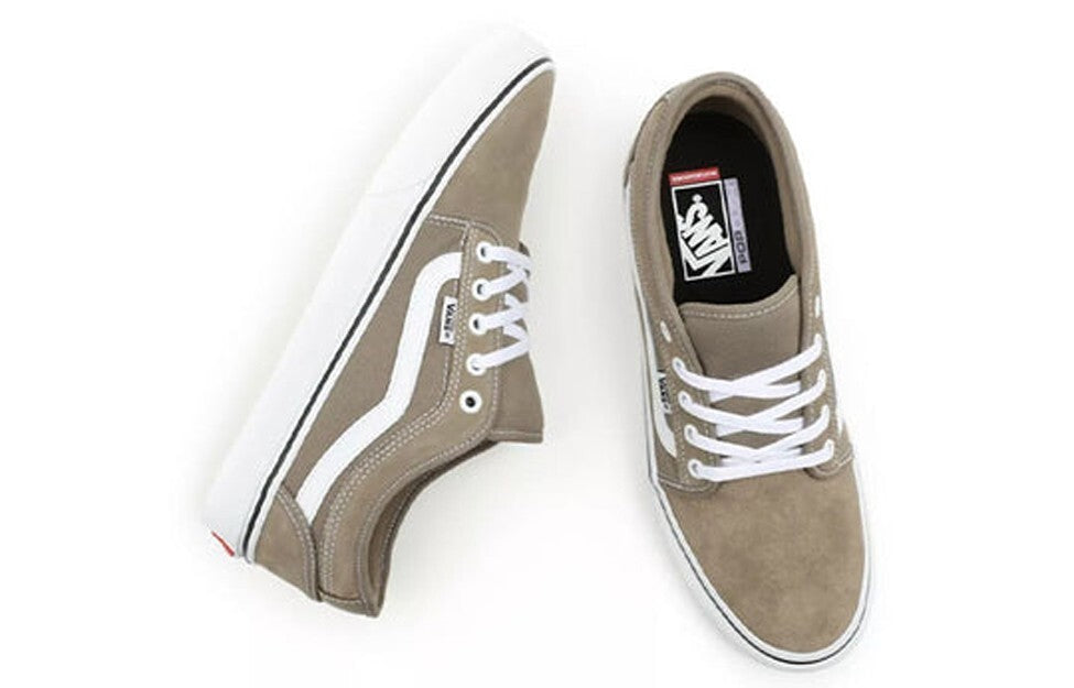 Vans Mens Chukka Low Sidestripe Trainers / Beige White / RRP £60