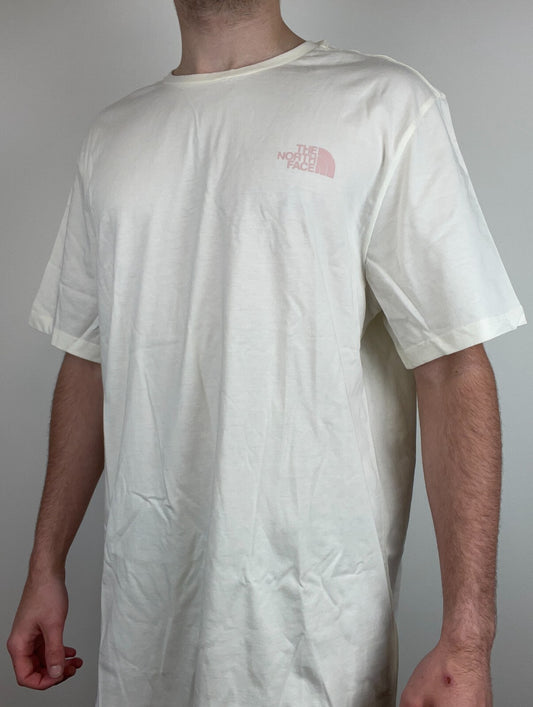 The North Face Mens Simple Dome T-Shirt / White Pink / Rrp £22