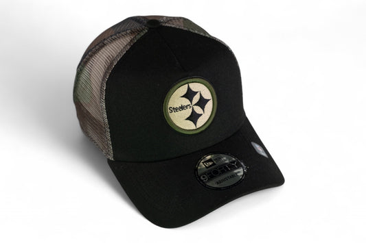 New Era Pittsburgh Steelers NFL Woodland Trucker Cap / Camo Black / RRP £35