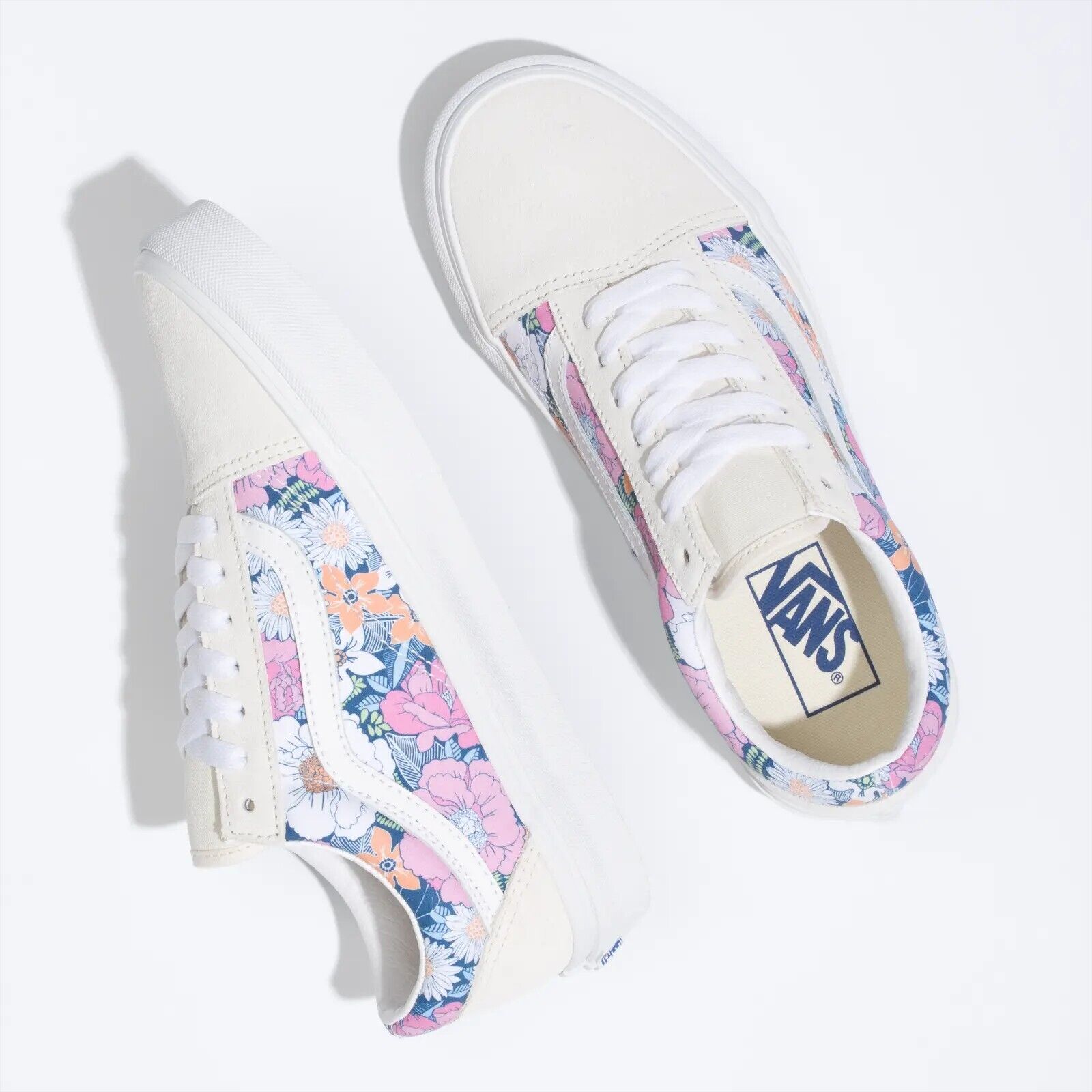 Vans Womens Old Skool Trainers / Suede White Floral / RRP £70