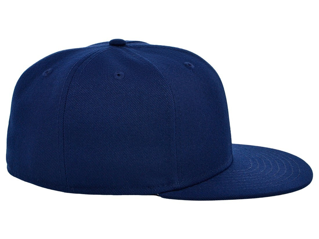 Unisex Plain Full Court Fitted Hat / Navy / £22