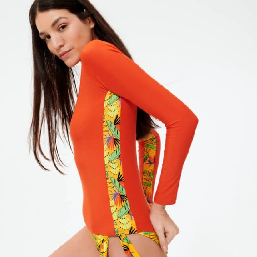 Vilebrequin Womens Long Sleeve Pool T-Shirt / Orange / RRP £90