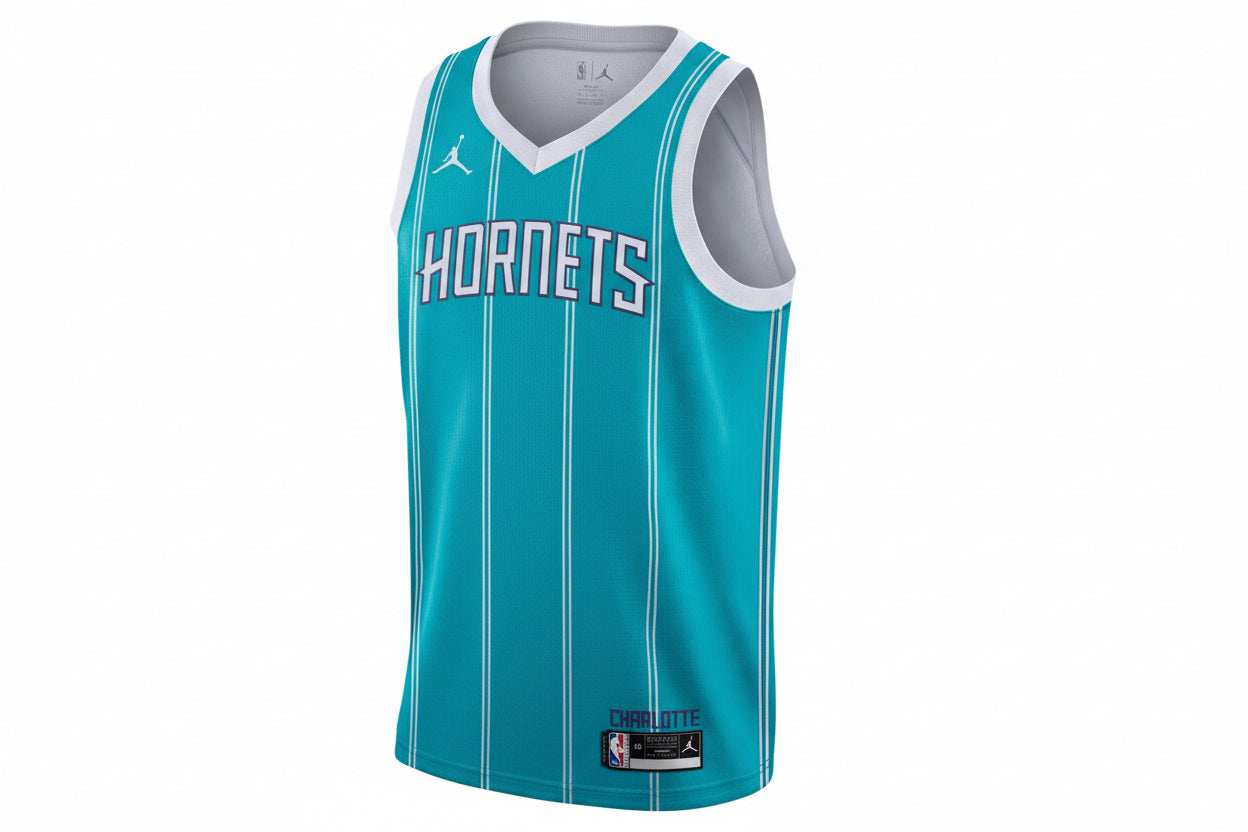 Nike Jordan Mens Charlotte Hornets Basketball Vest Jersey / Teal / RRP £90