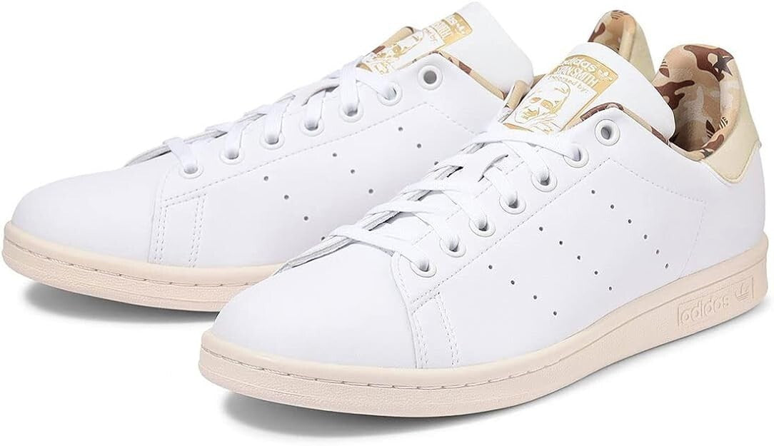 Adidas Mens Stan Smith Trainers / White Beige Camo / RRP £85