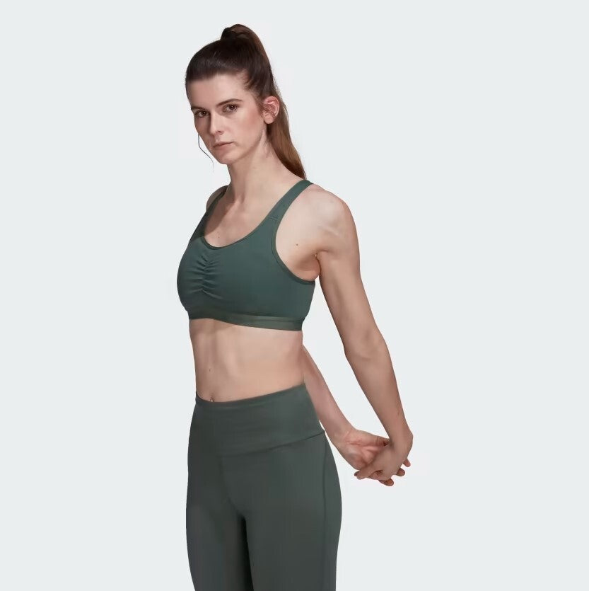 Adidas Womens Core Essentials Medium Support Gym Bra / Green / RRP £35