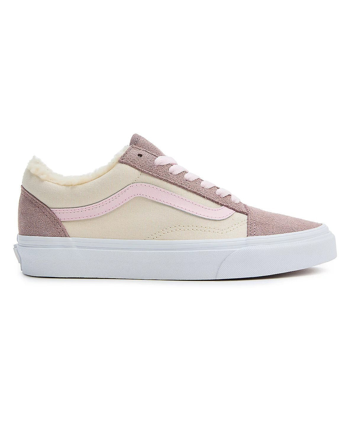 Vans Unisex Old Skool Sherpa Trainers / Beige Rose Pink / RRP £75