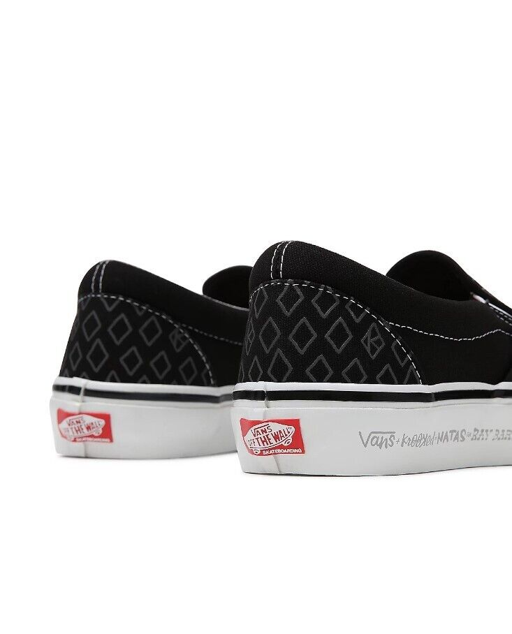 Vans Mens Krooked By Natas For Ray Skate Slip-on Shoes / Black / RRP £70