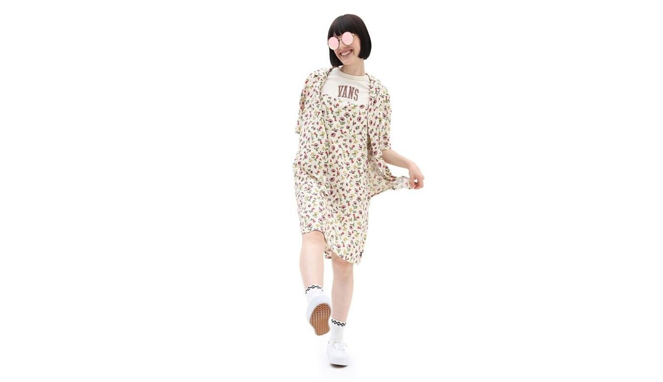Vans Womens WYLD Printed Resort Shirt / Marshmallow Floral / RRP £42