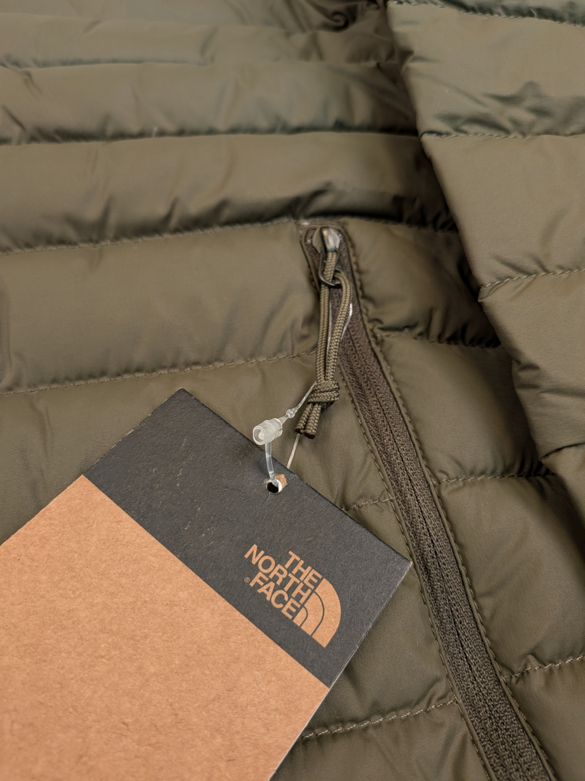 The North Face Mens Stretch Down Hoodie / Taupe Green / RRP £245