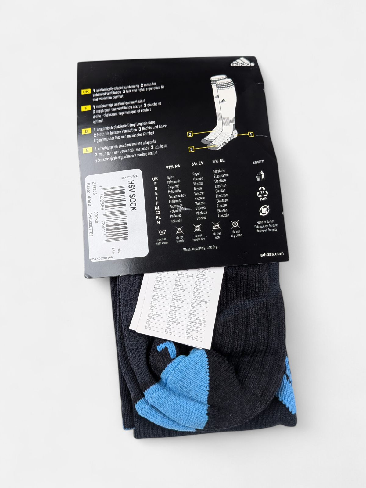 Adidas Kids 2013-14 Hamburg Away Football Socks / BNWT / Blue / RRP £15