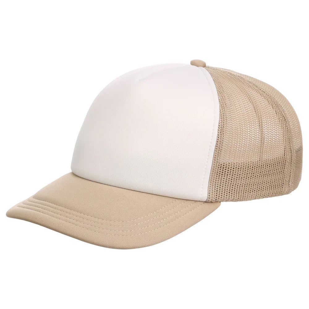 Crowns By Lids White Khaki Foam Trucker Cap / RRP £18