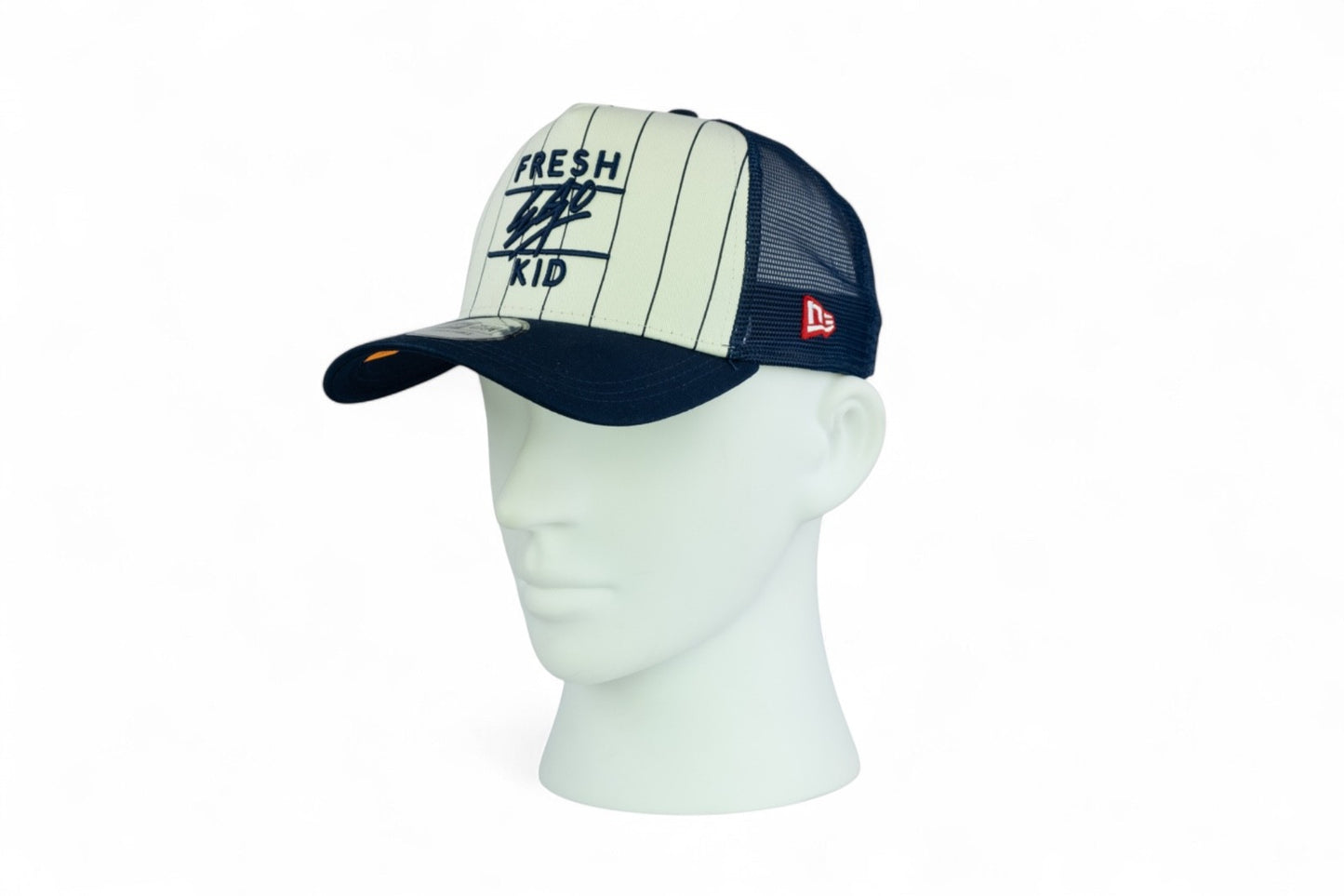 Fresh Ego Kid Pinstripe Trucker Cap / Navy White / RRP £28