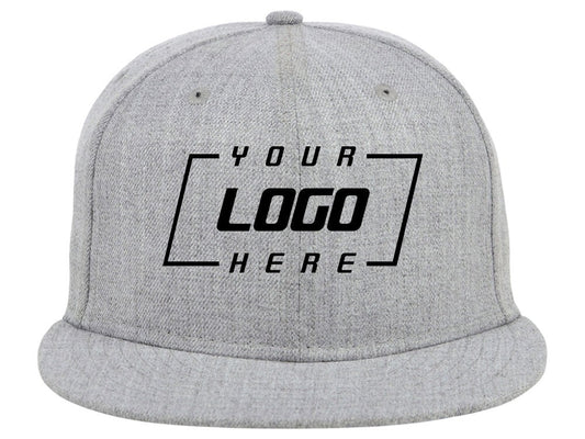 Unisex Plain Full Court Fitted Hat / Heather Grey / £22