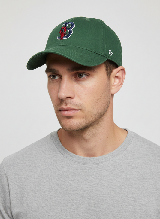 47 Boston Red Sox Cap / MVP Unisex MLB Hat / Lobster Logo Dark Green / RRP £28