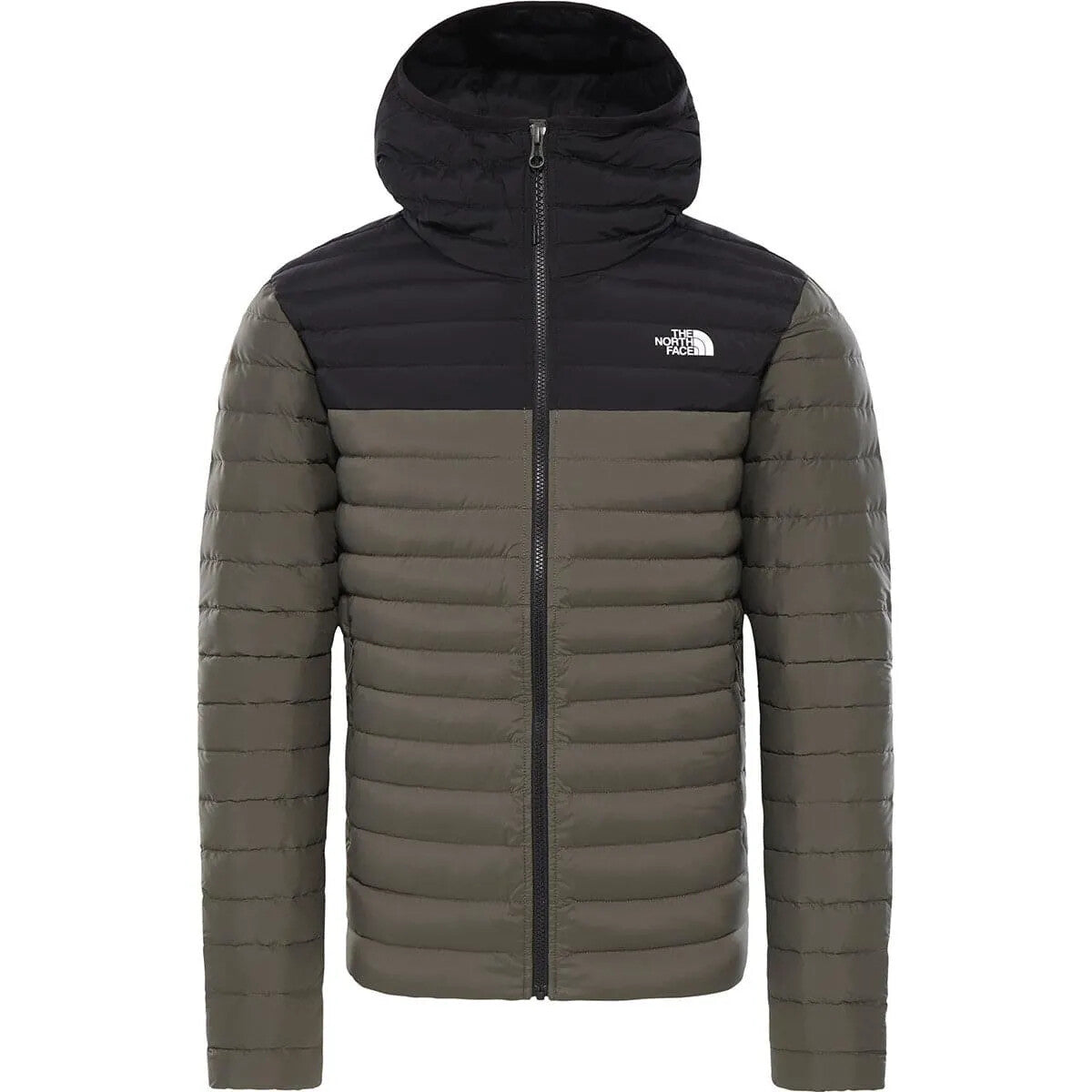 The North Face Men's Stretch Down Hooded Puffer Jacket / Green Black / RRP £260
