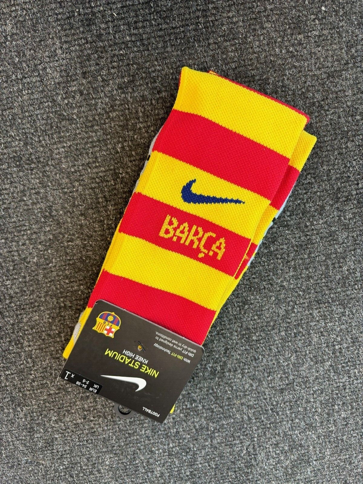 Nike Barcelona Fourth Football Sock / Yellow Red / RRP £16
