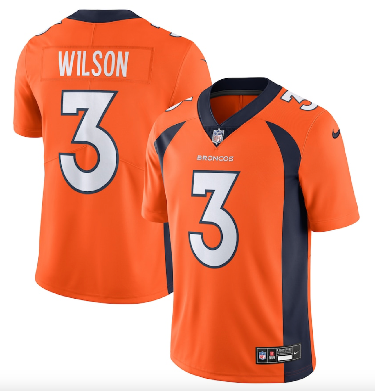 Nike Mens NFL Denver Broncos Wilson 3 Jersey / Orange / RRP £120