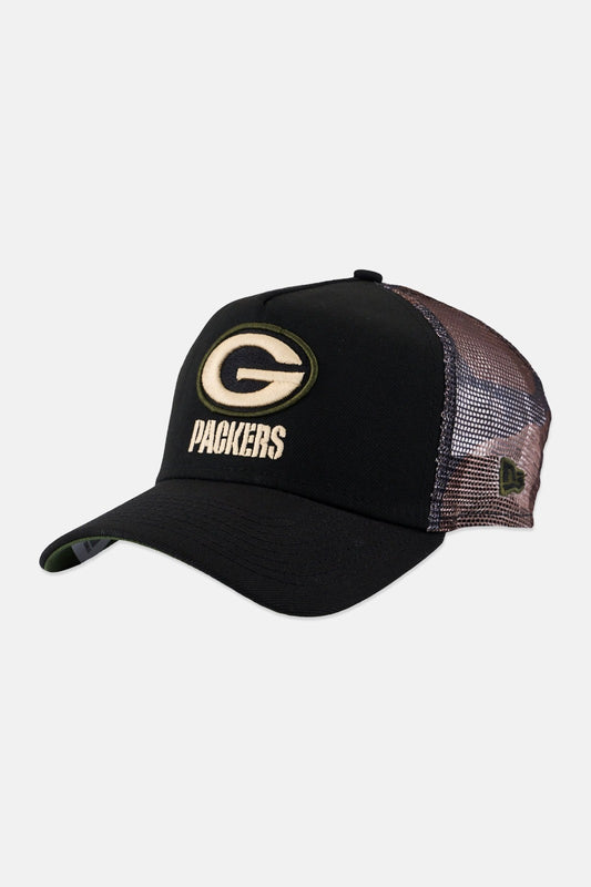 New Era Adult Green Bay Packers NFL Woodland 9Forty Cap / Black Camo / RRP £28