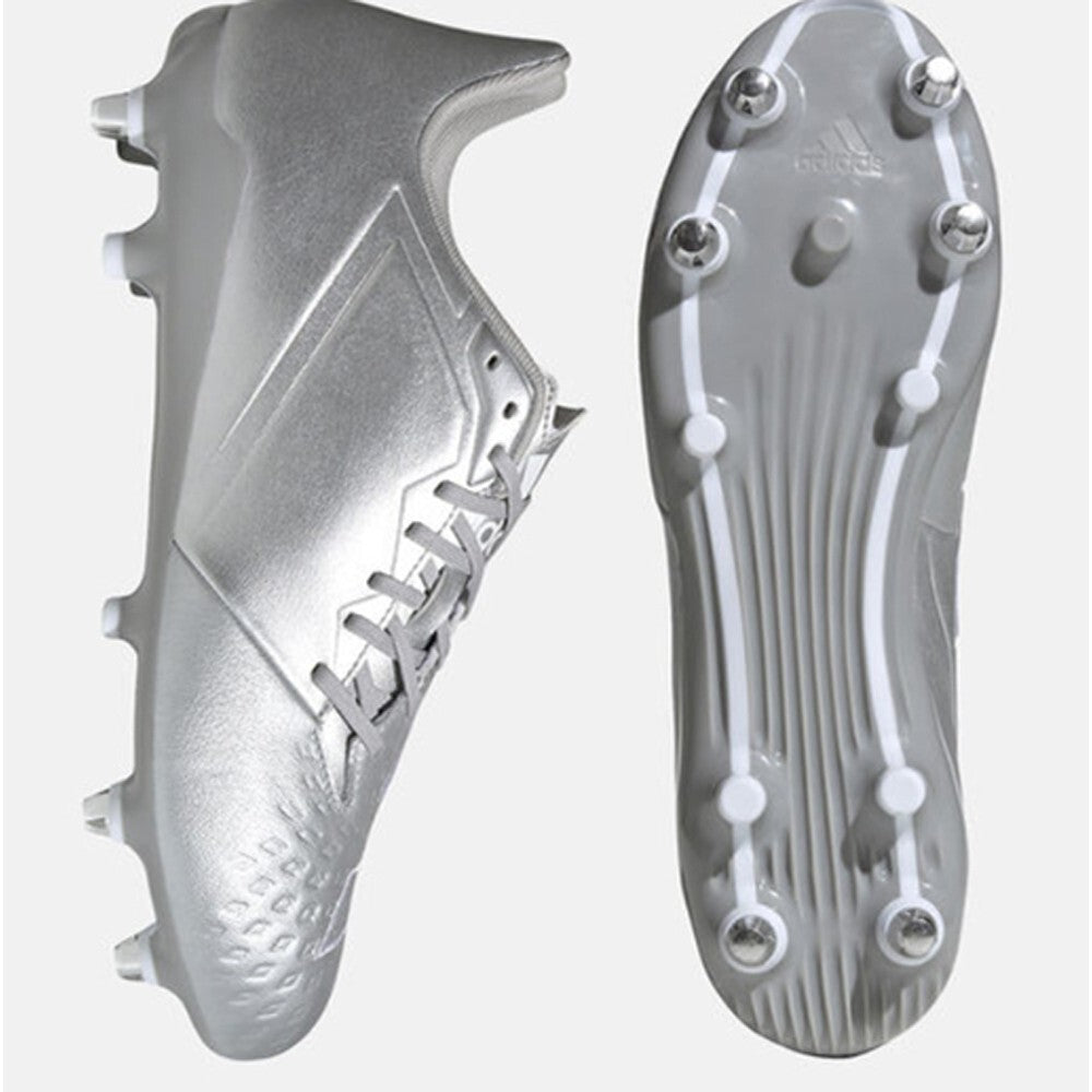 Adidas Unisex Malice Elite (SG) Rugby Boots / Silver White / RRP £100