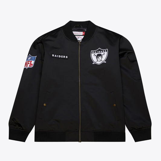 Mitchell & Ness Oakland Raiders Satin Bomber / Black / RRP £155
